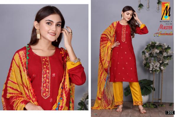 Master Soulmate Festive Wear Rayon Kurti Pant With Dupatta